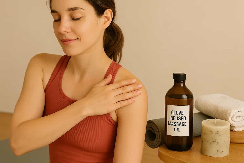 Oil massage for muscle relief after a yoga session.
