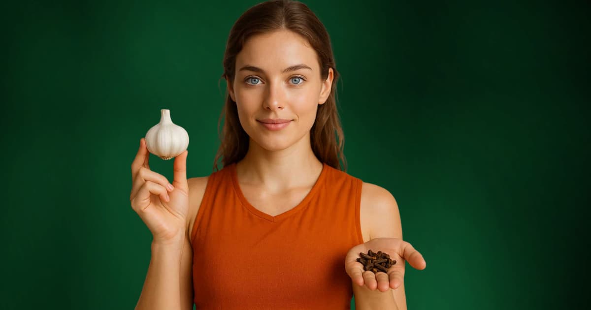 Woman Holding Garlic and Clove – Natural Remedy for Healing and Immune Support