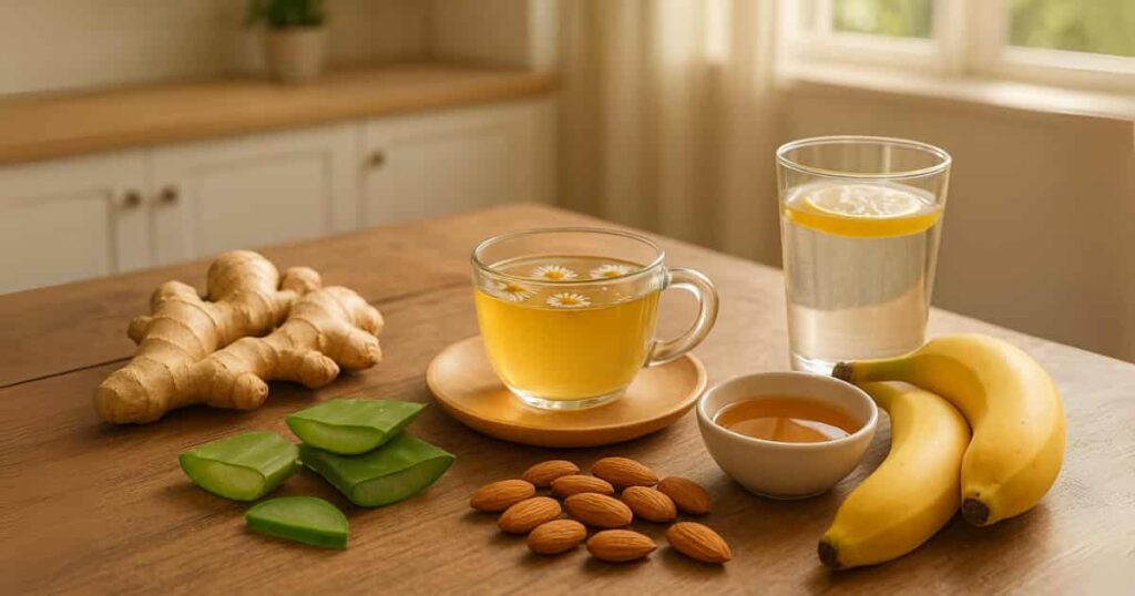 Natural Remedies for Acid Reflux – Ginger, Aloe Vera, Chamomile Tea, and Alkaline Water for Soothing Stomach Relief