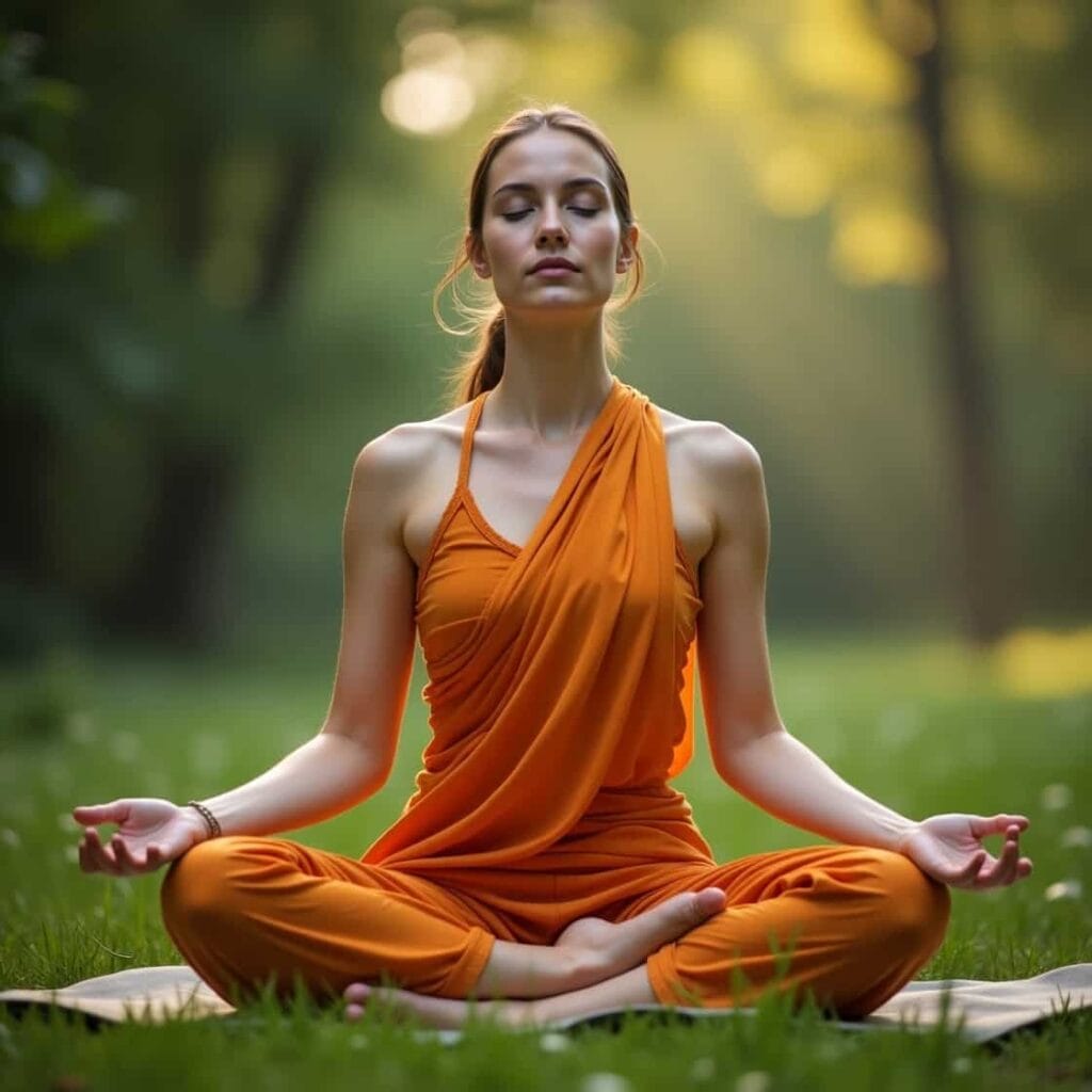 women practice Vipassana meditation technique , scan your body from head to toe.
