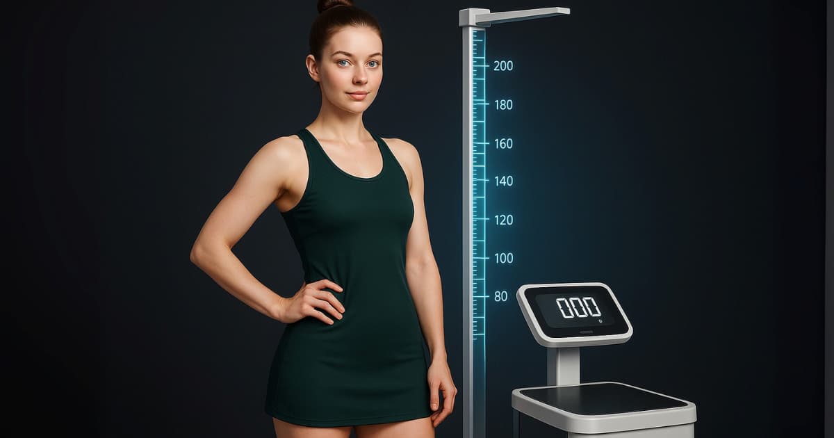 Ideal Weight Calculator cover image showing fit person and healthy weight chart